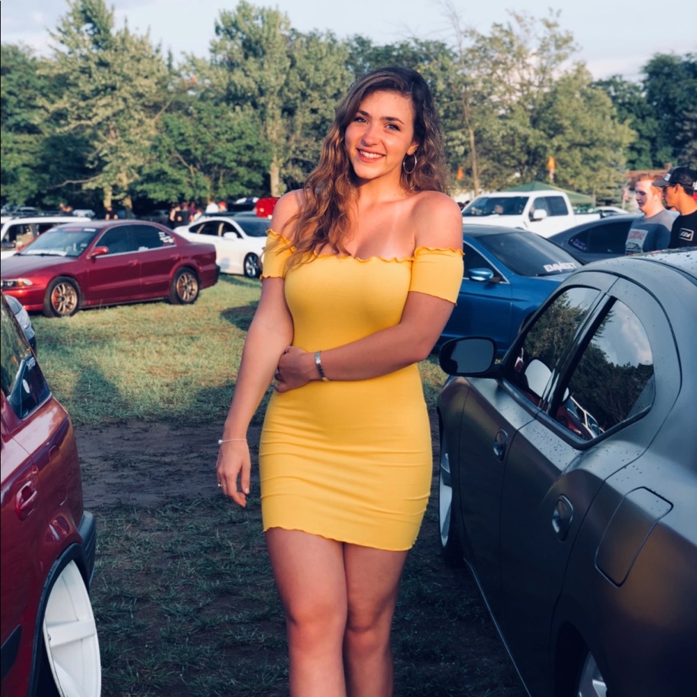 Yellow Ribbed dress